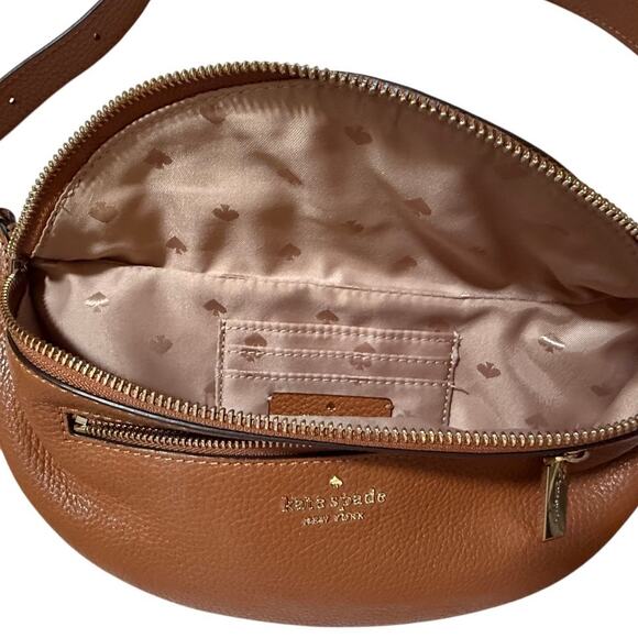 AUTHENTIC Kate Spade New York Leila Leather Belt Bag Fanny Pack Warm Gingerbread - Picture 4 of 5